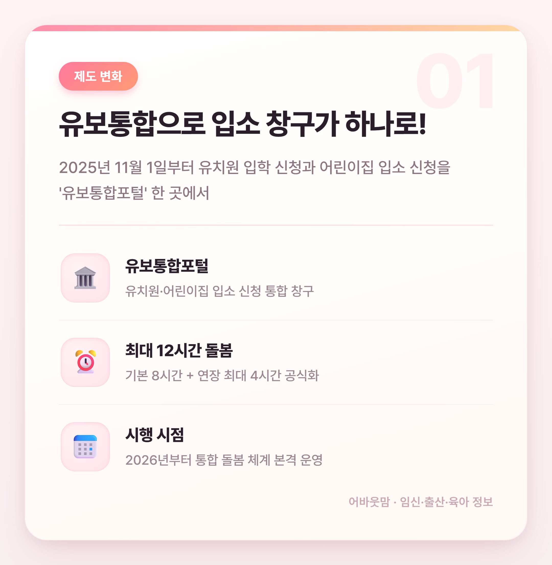 유치원입소대기 신청방법 2026년 총정리 설명 카드