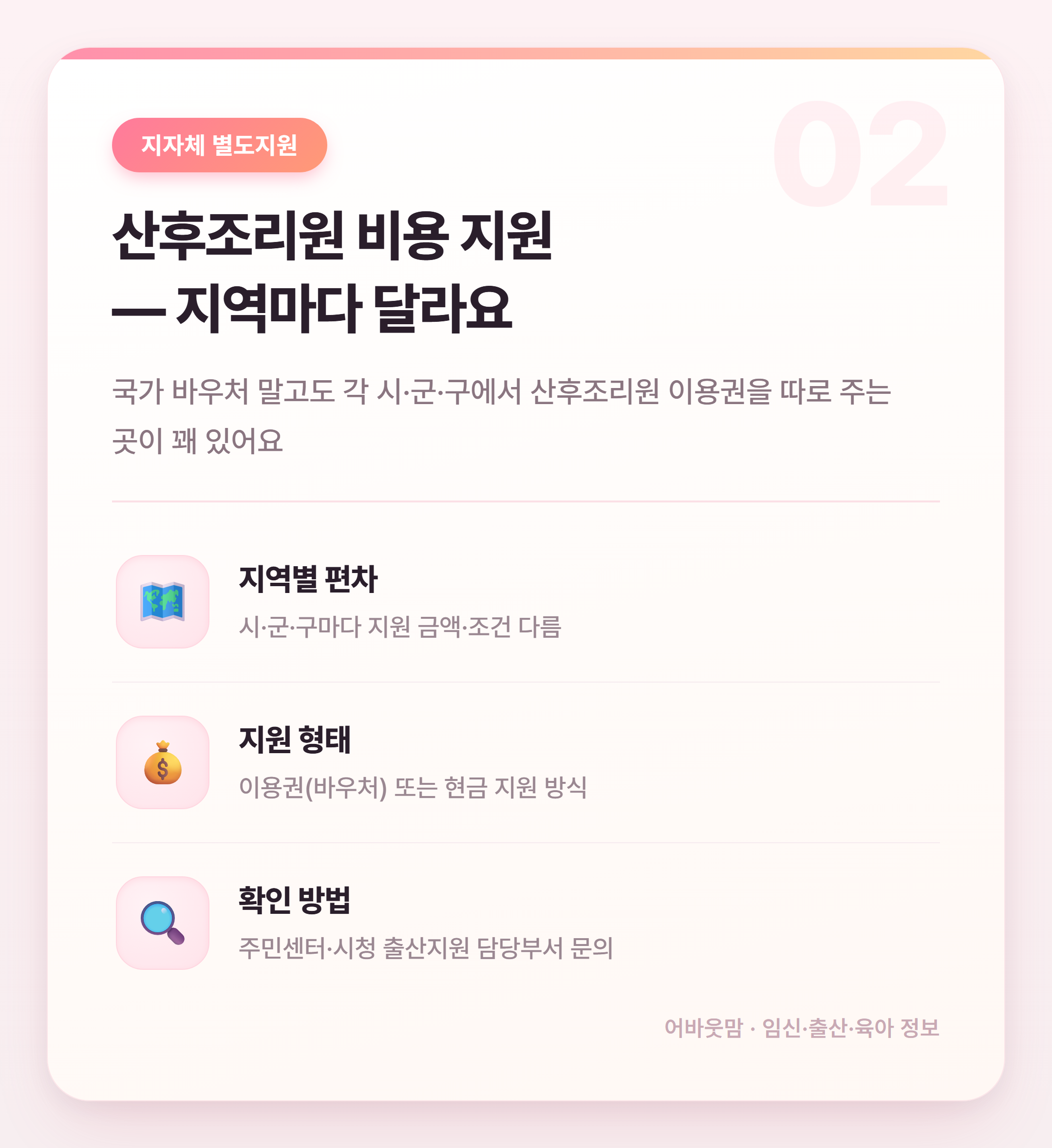 산후조리원 정부지원 2026년 총정리 설명 카드
