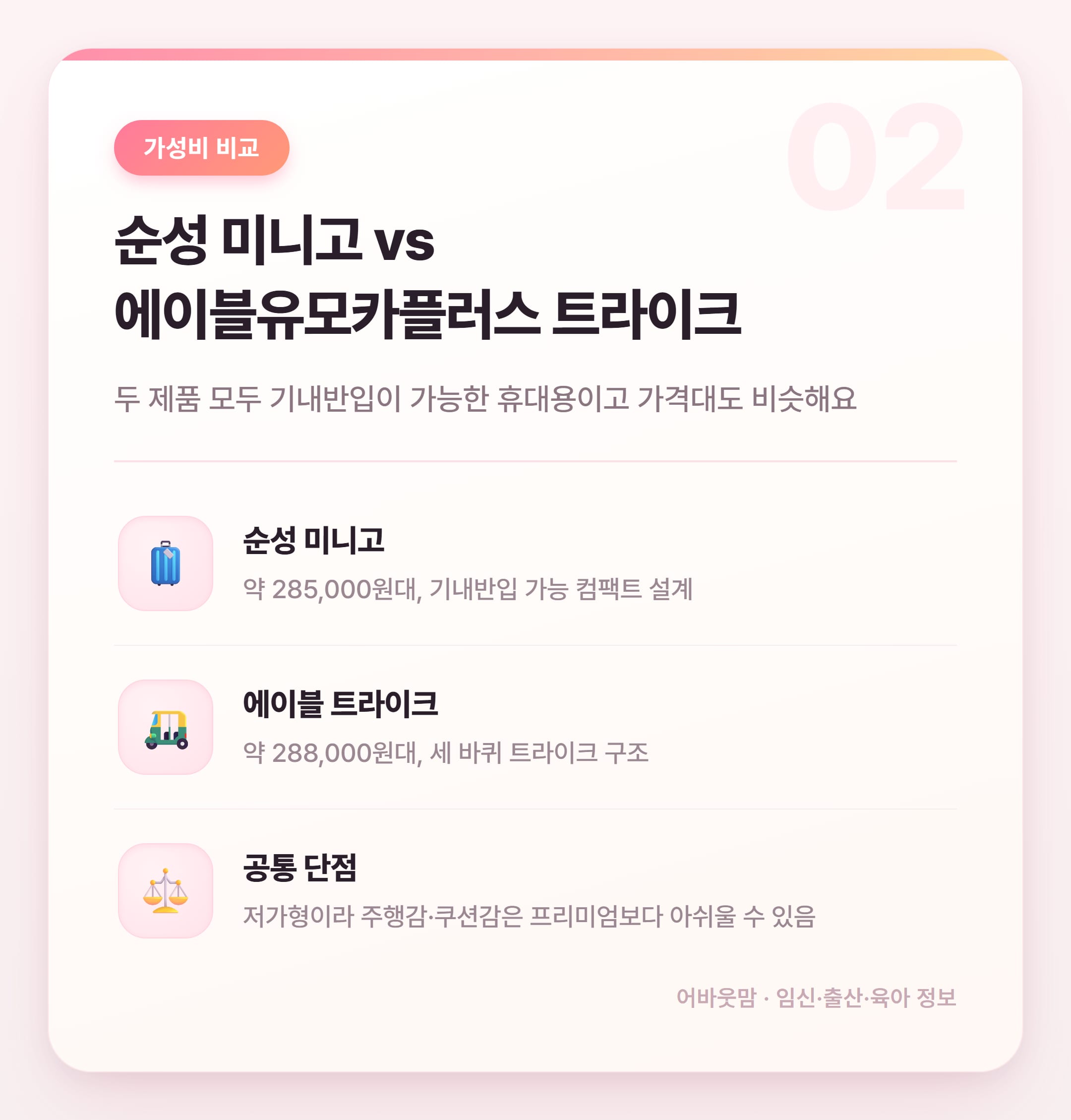 휴대용 유모차 고르는 법 2026 실제 비교 설명 카드