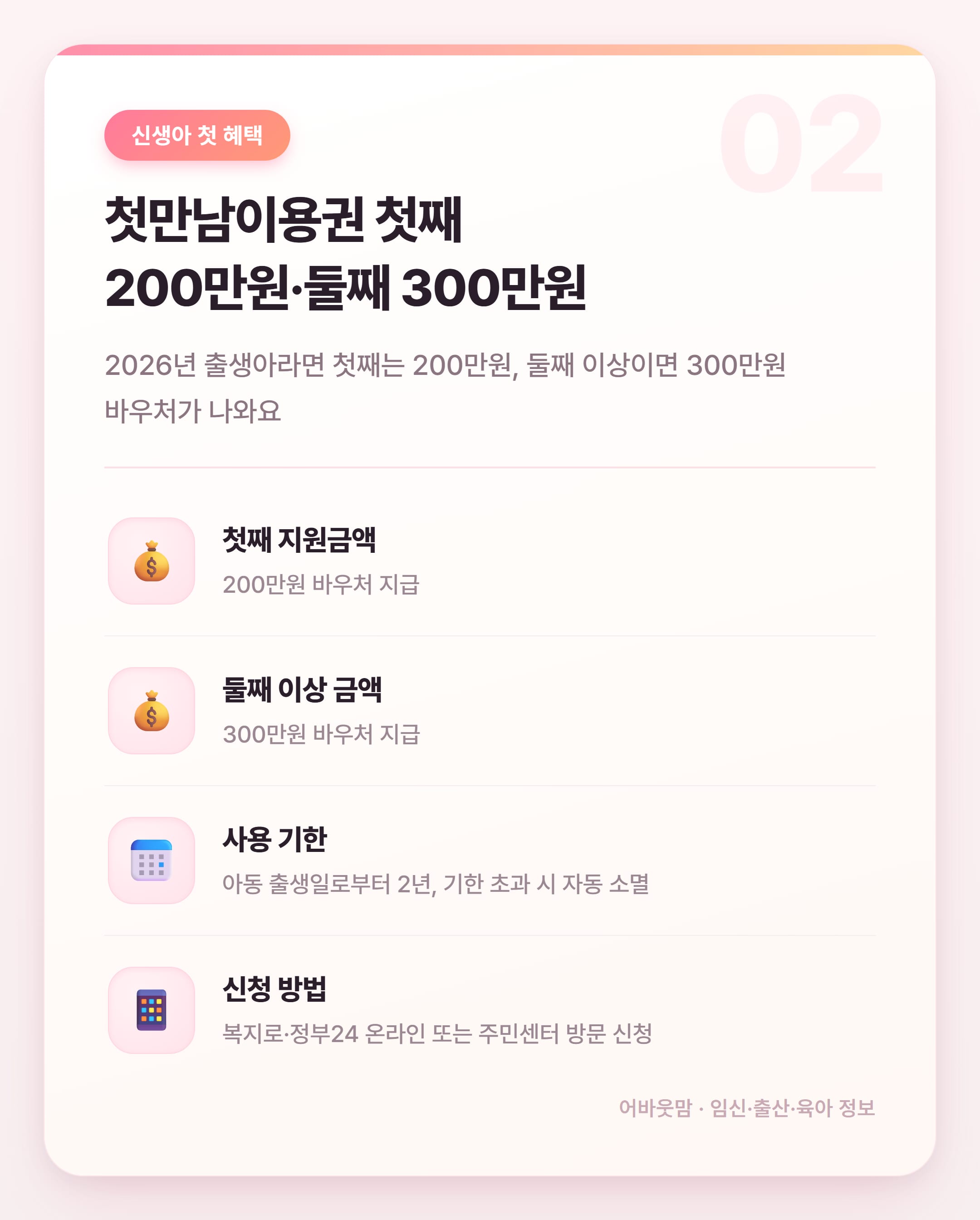 산후조리원 지원금 폐지, 2026년 육아혜택 총정리 설명 카드