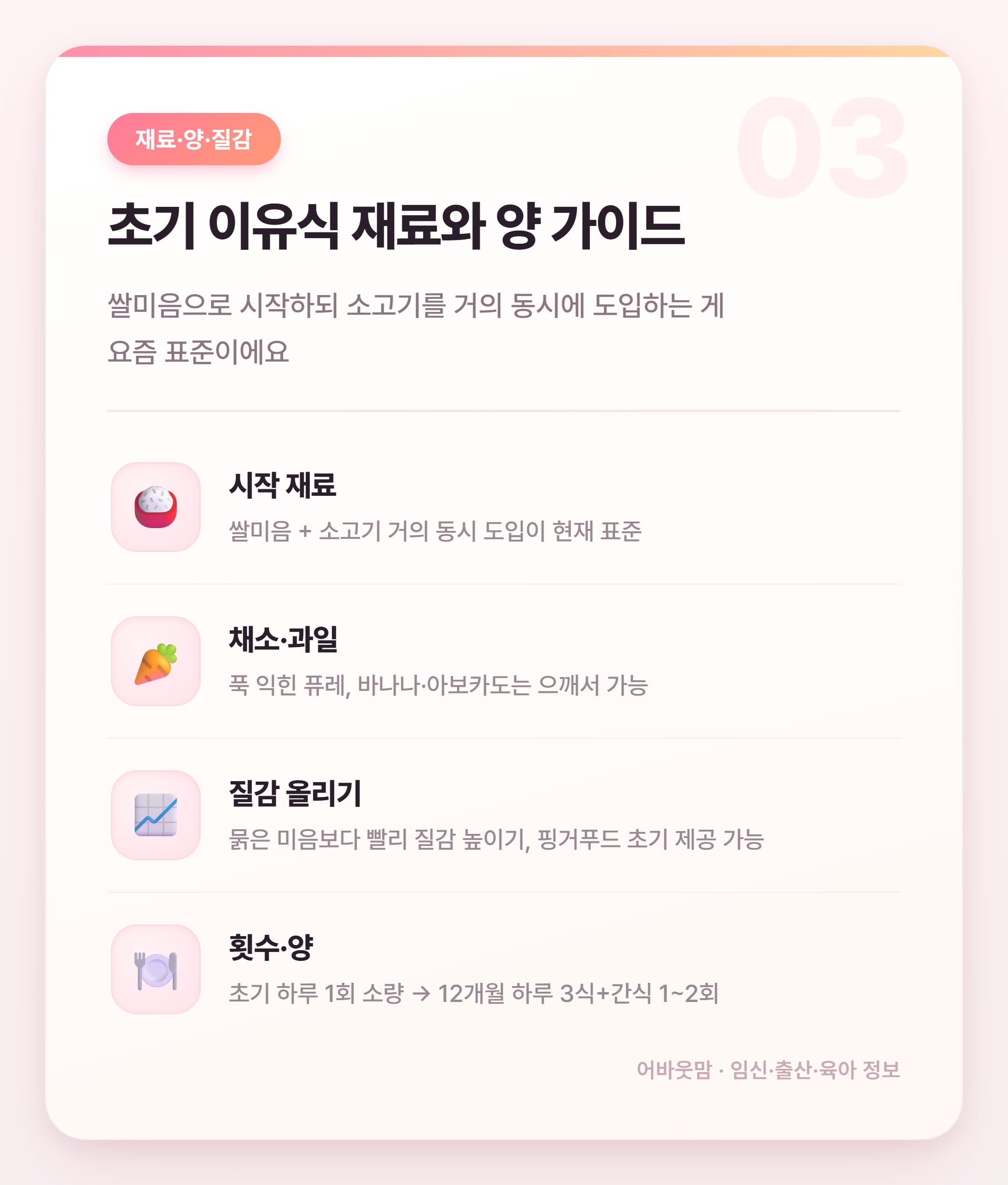 이유식 브랜드 순위 2026 실전 정리 설명 카드