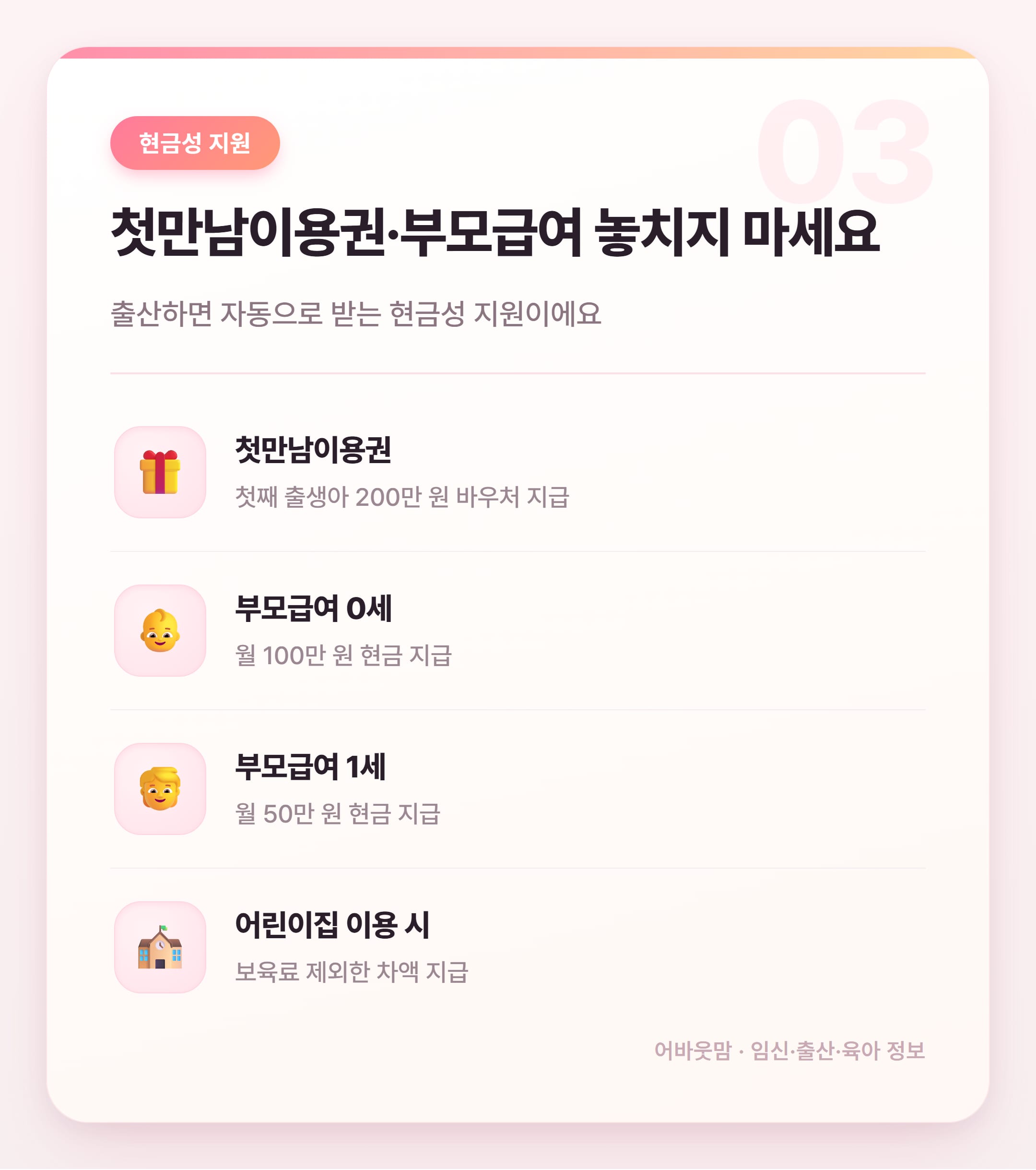 산후조리원 지원 2026년 빠짐없이 받는 법 설명 카드