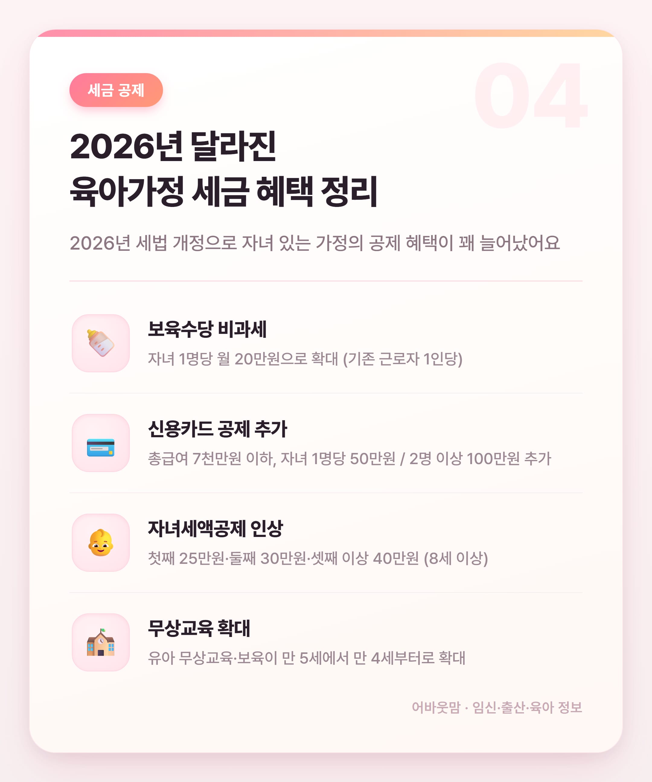 근로장려금 기준 총정리 2026년 육아가정 필수 확인 설명 카드