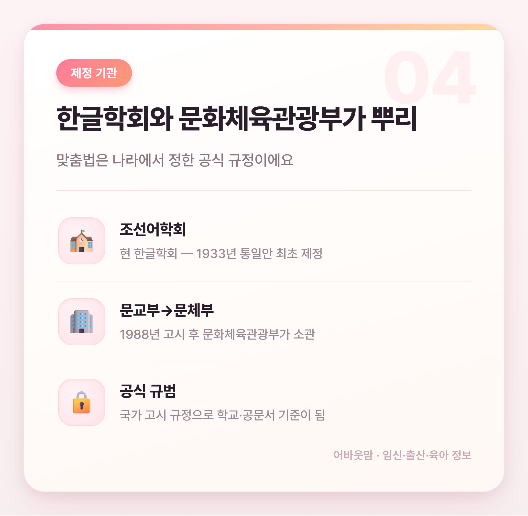 한글 맞춤법 조항 핵심 정리 2026 설명 카드