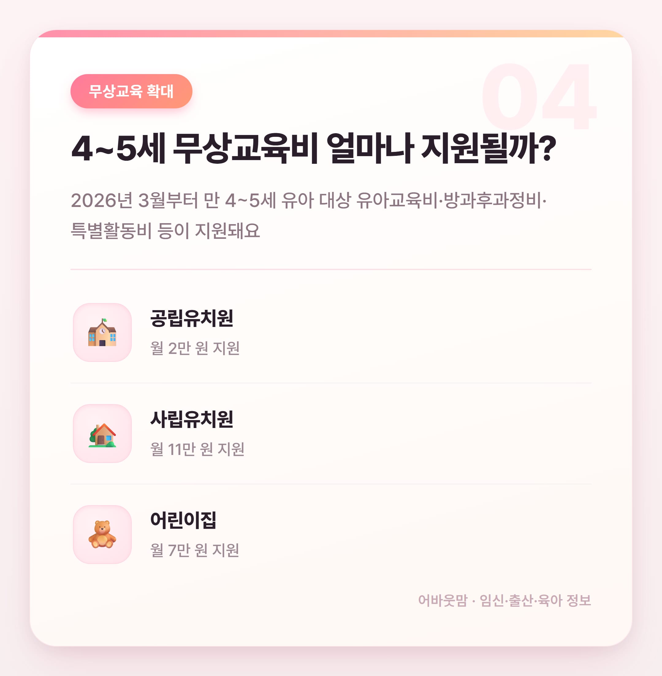 아기 한글공부 시작 시기와 2026년 달라진 것들 설명 카드