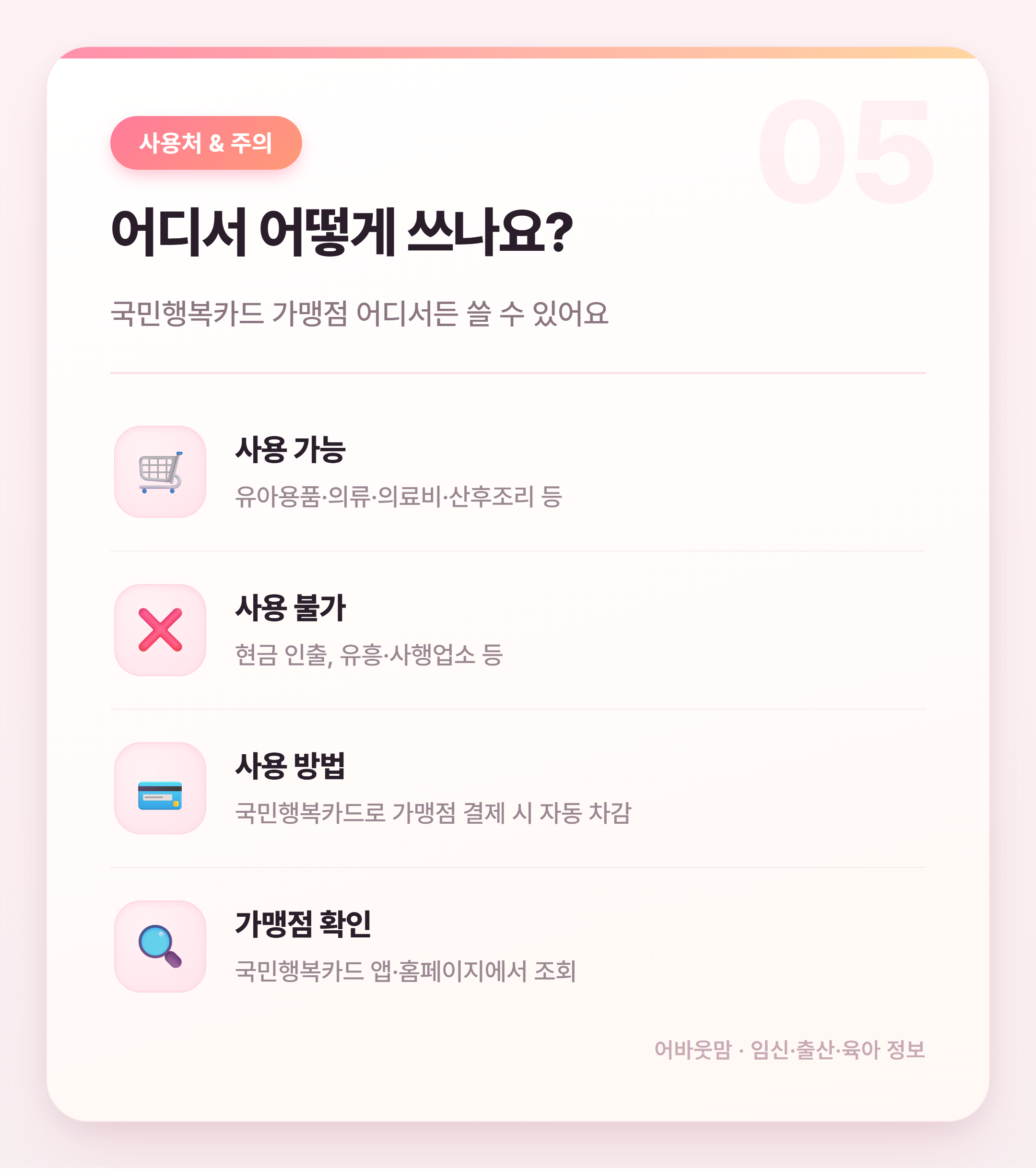 2026년 첫만남이용권 신청 방법 총정리 설명 카드