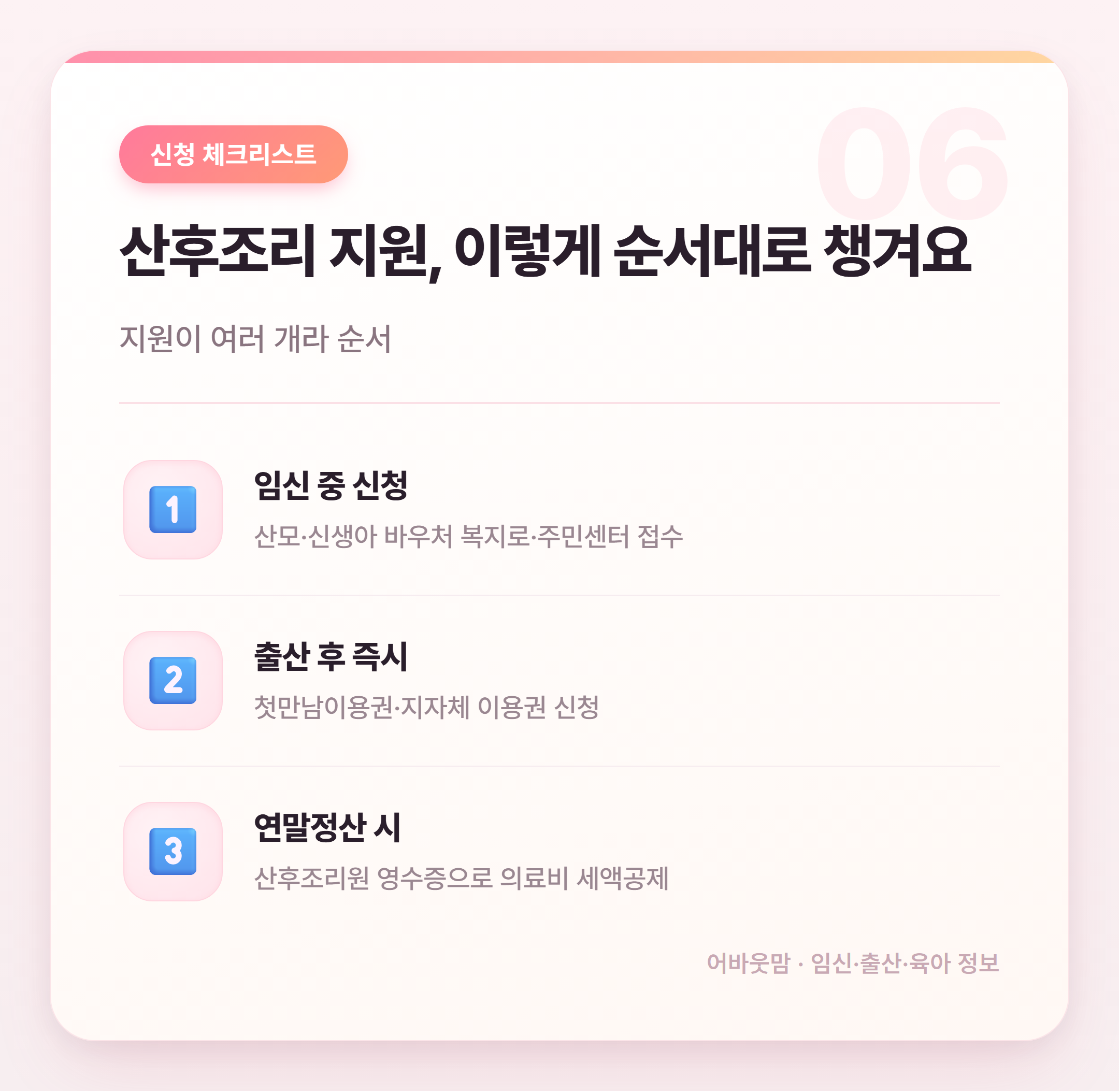 산후조리원 정부지원 2026년 총정리 설명 카드