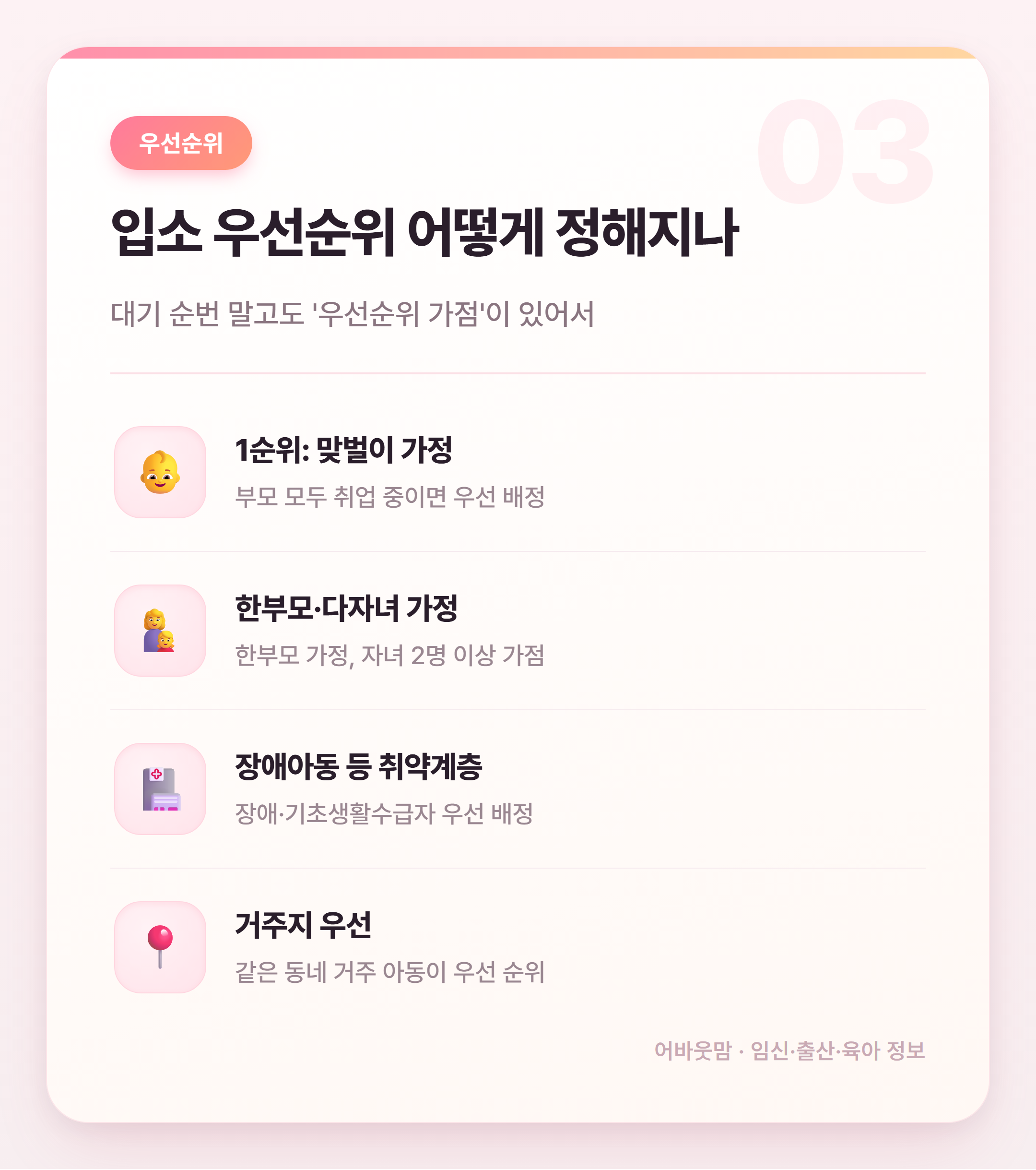 어린이집 입소대기 꿀팁 총정리 2026 설명 카드