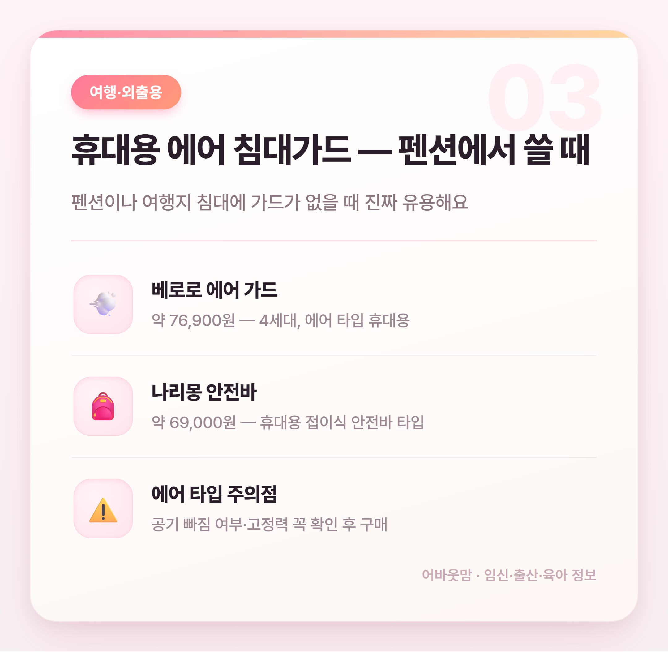 아기 침대가드 인기 상품 비교 2026 설명 카드