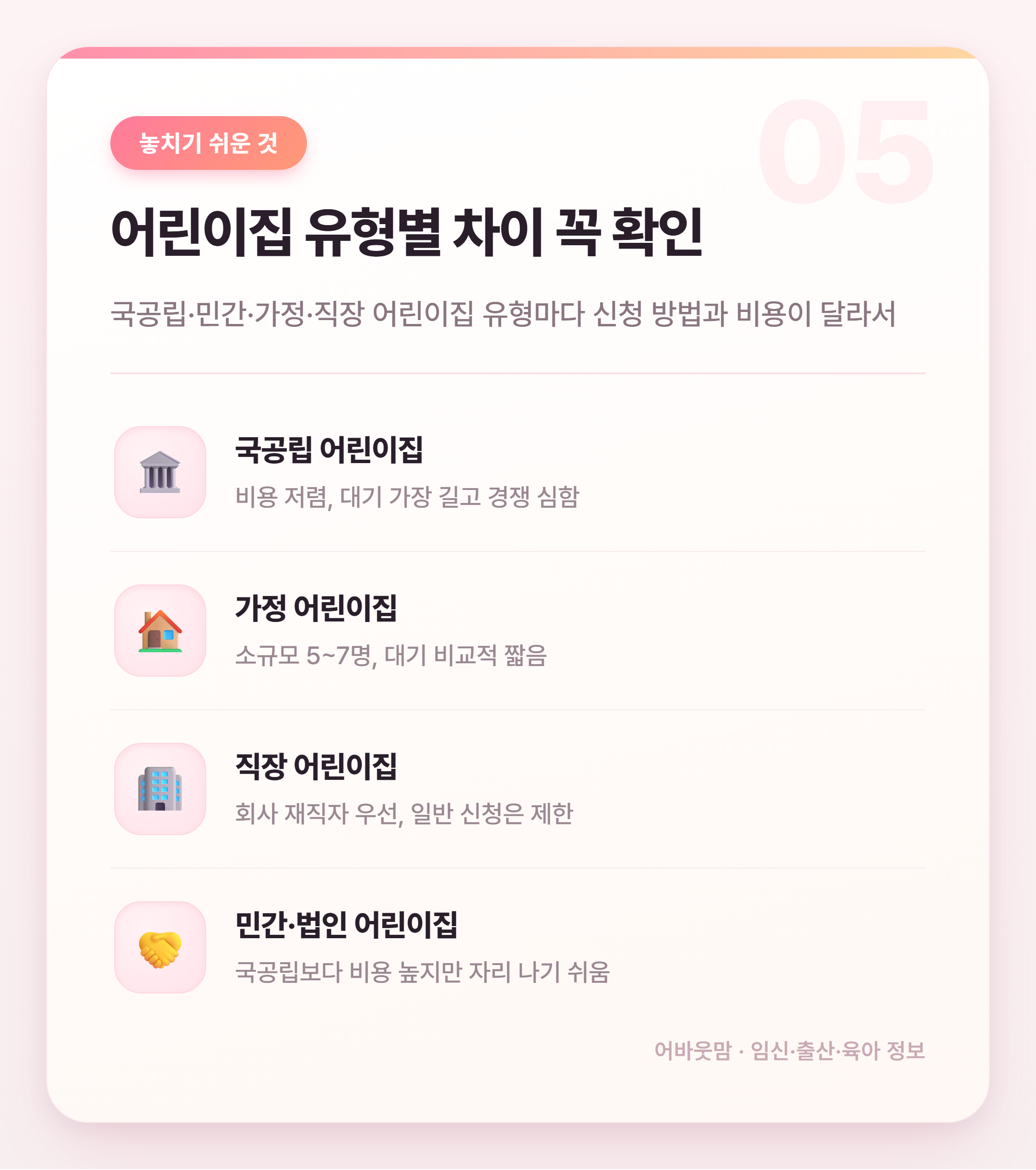 어린이집 입소대기 꿀팁 총정리 2026 설명 카드