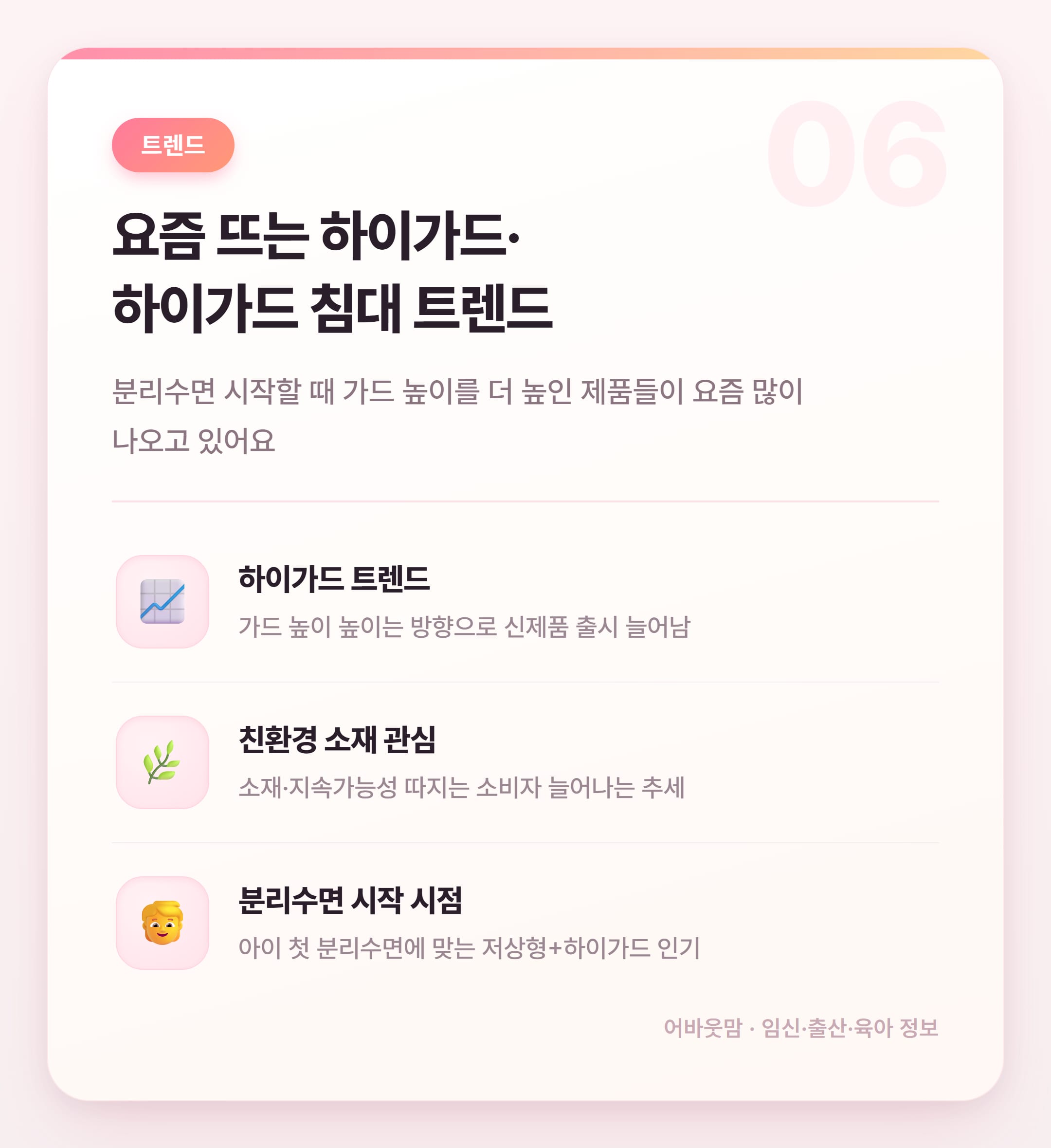 아기 침대가드 인기 상품 비교 2026 설명 카드