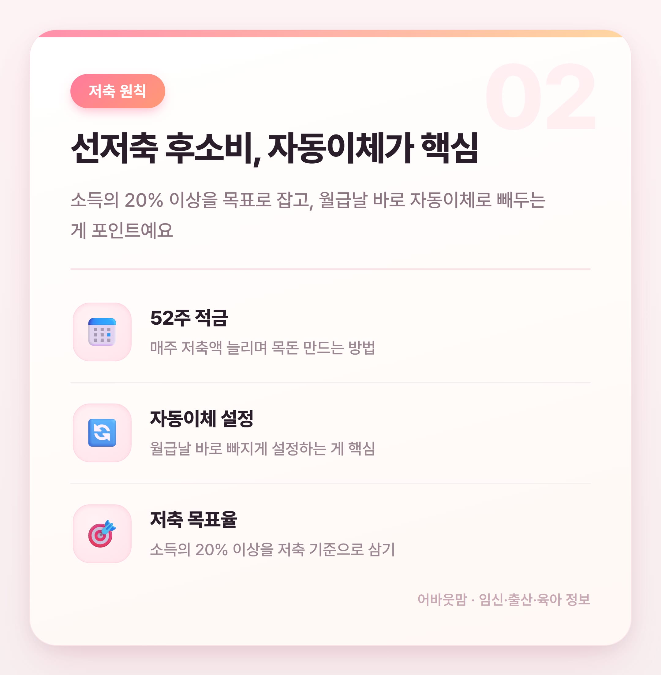 20대 적금 추천 저축 습관 총정리 설명 카드