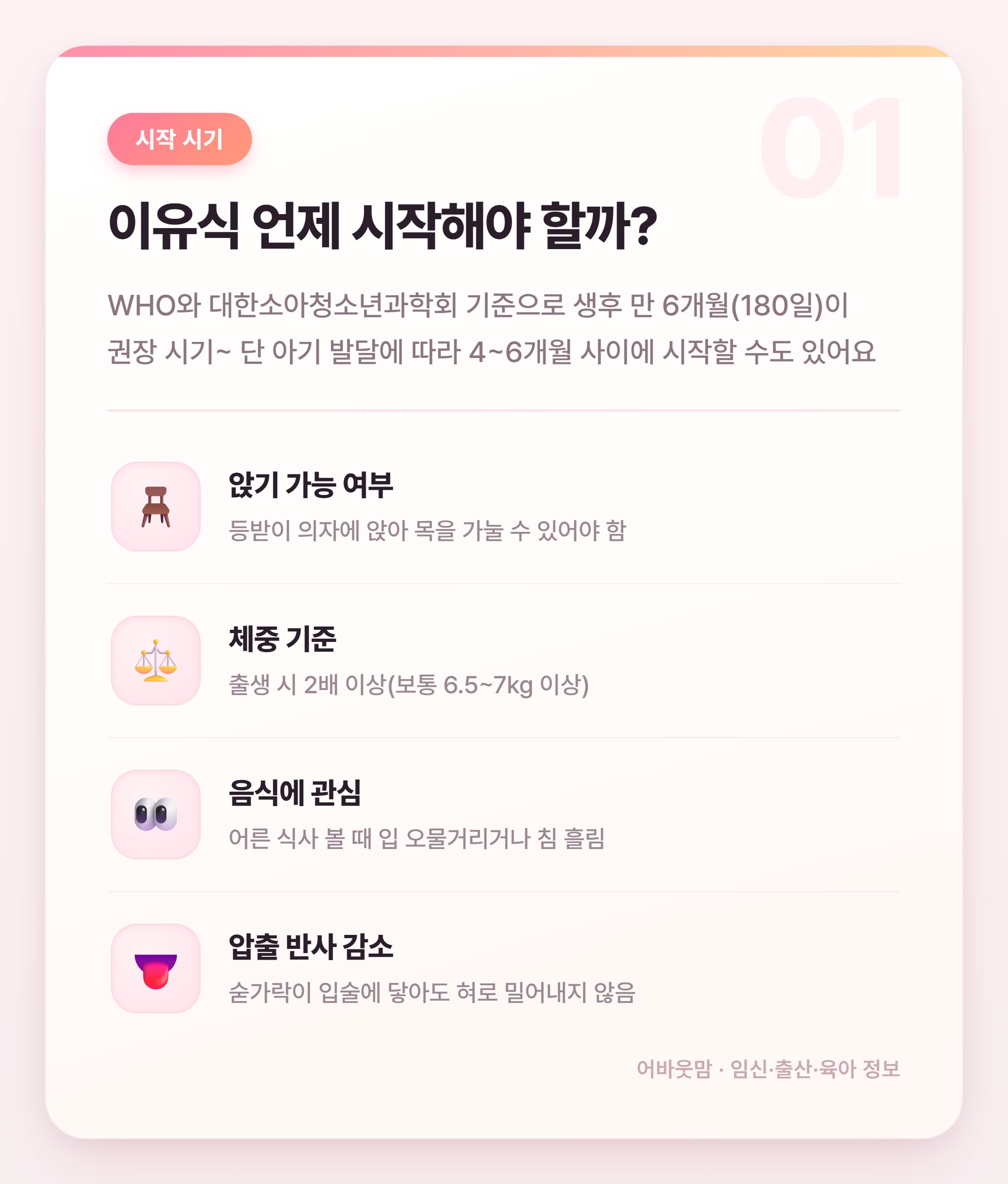 이유식 브랜드 추천 단계별 총정리 2026 설명 카드