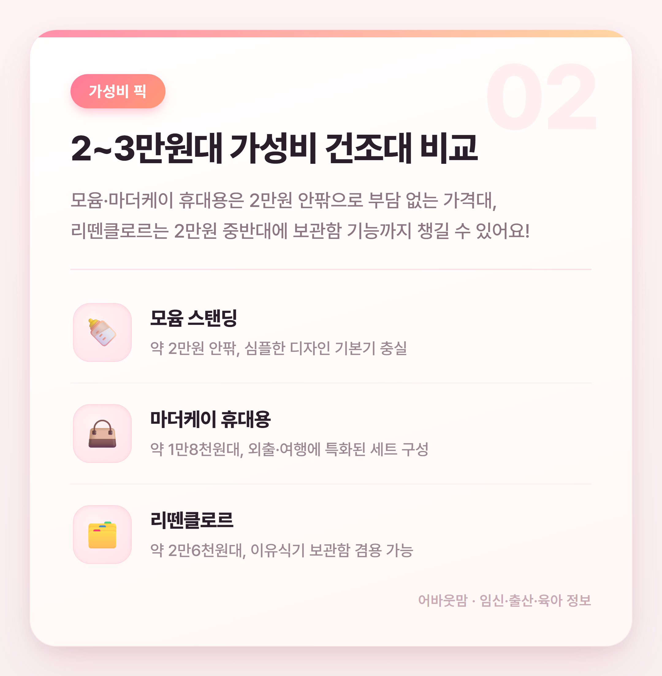 젖병 건조대 인기 상품 비교 추천 2026 설명 카드