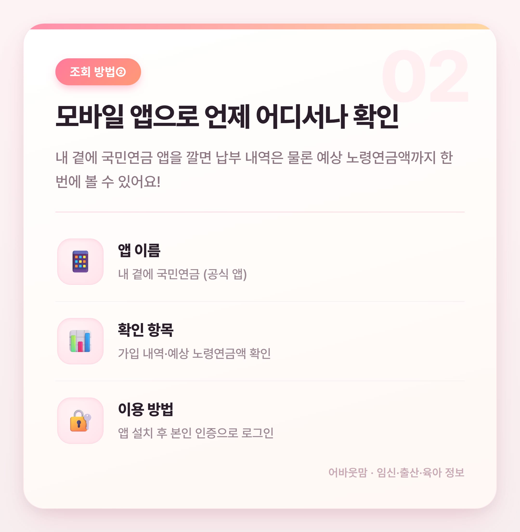 국민연금 납부액 조회 방법 총정리 2026 설명 카드