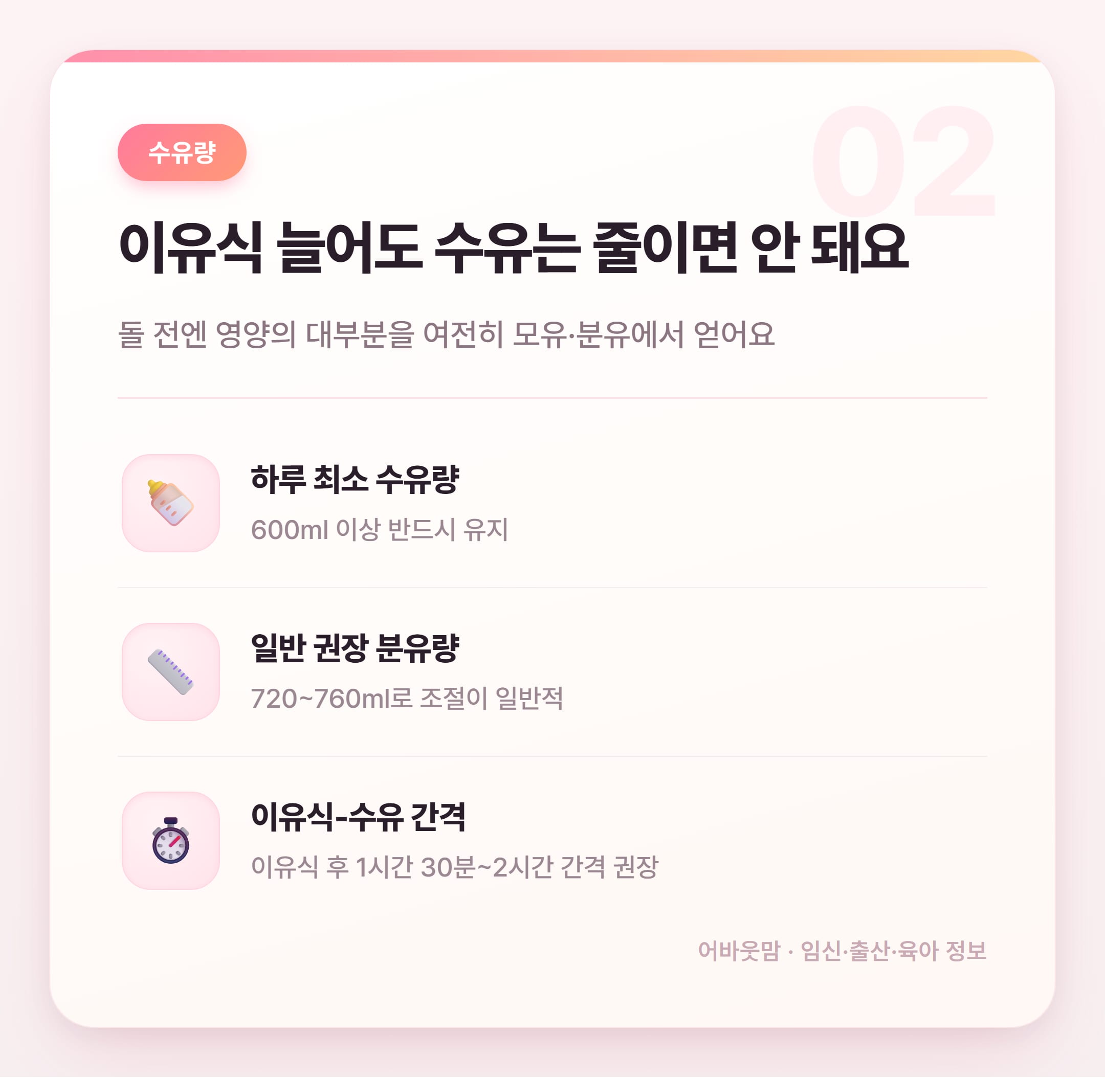 8개월 아기 이유식 식단표 총정리 설명 카드