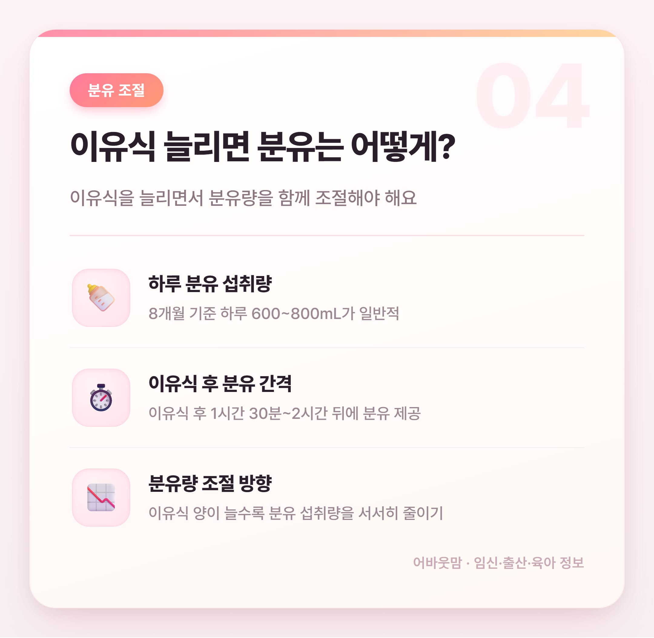 8개월 아기 이유식 거부 원인과 해결법 총정리 설명 카드