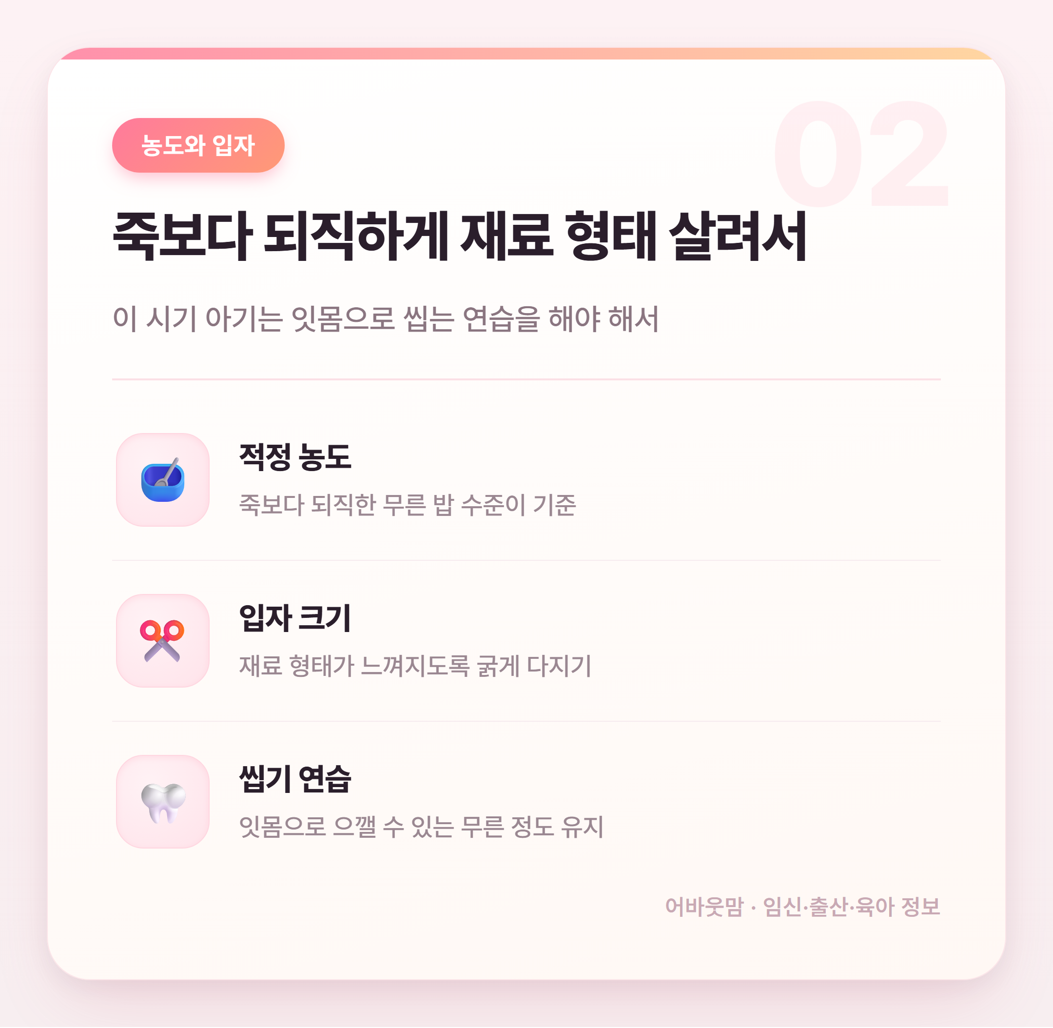 후기 이유식 레시피 총정리 생후 9~11개월 설명 카드
