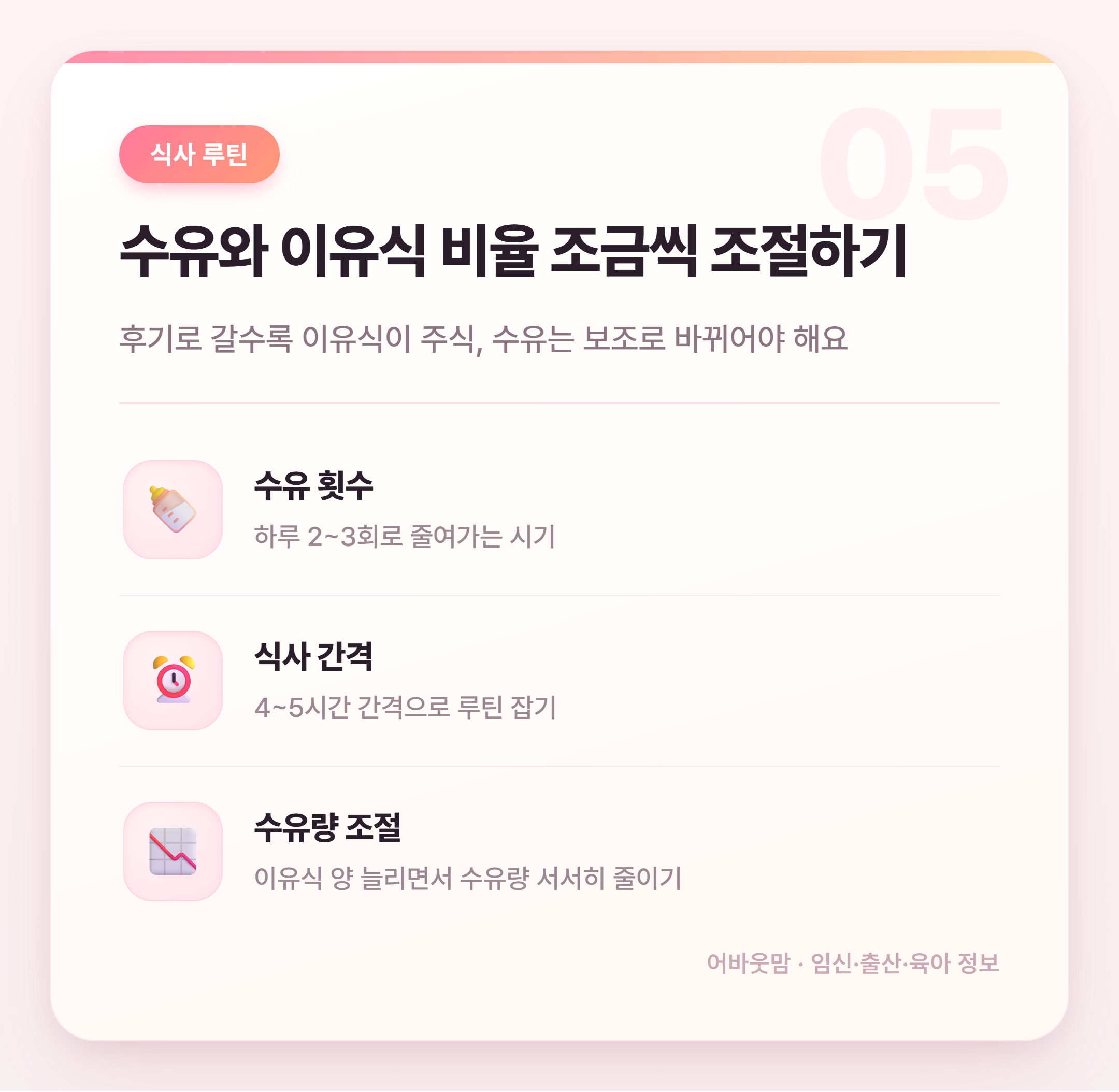 후기 이유식 레시피 총정리 생후 9~11개월 설명 카드