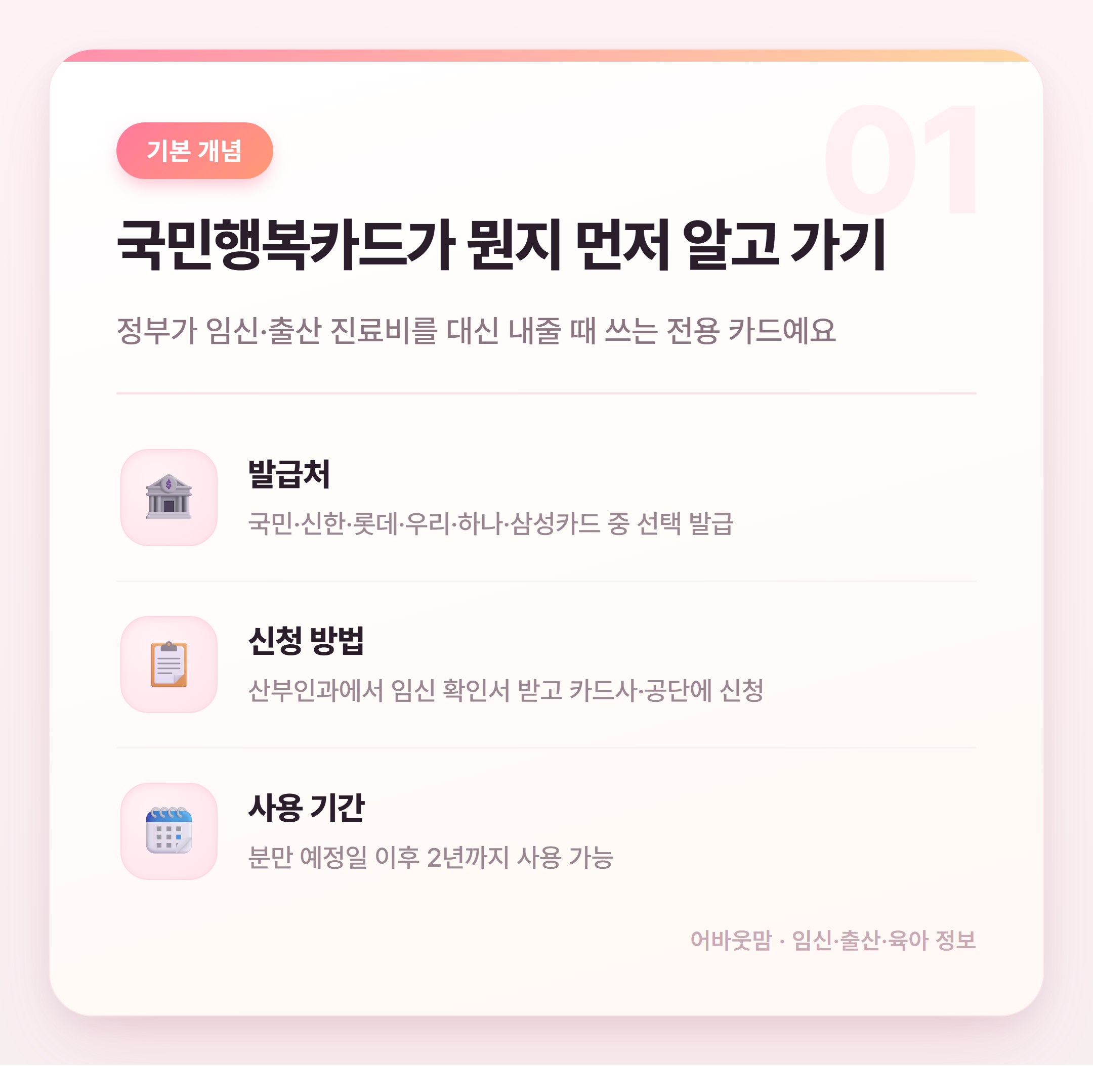 국민행복카드 임신출산 진료비 지원 총정리 설명 카드