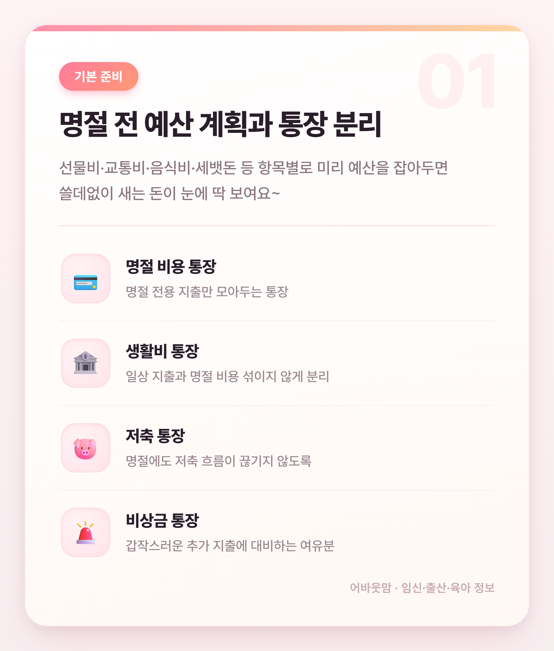 명절 비용 절약 통장 분리부터 혜택까지 설명 카드
