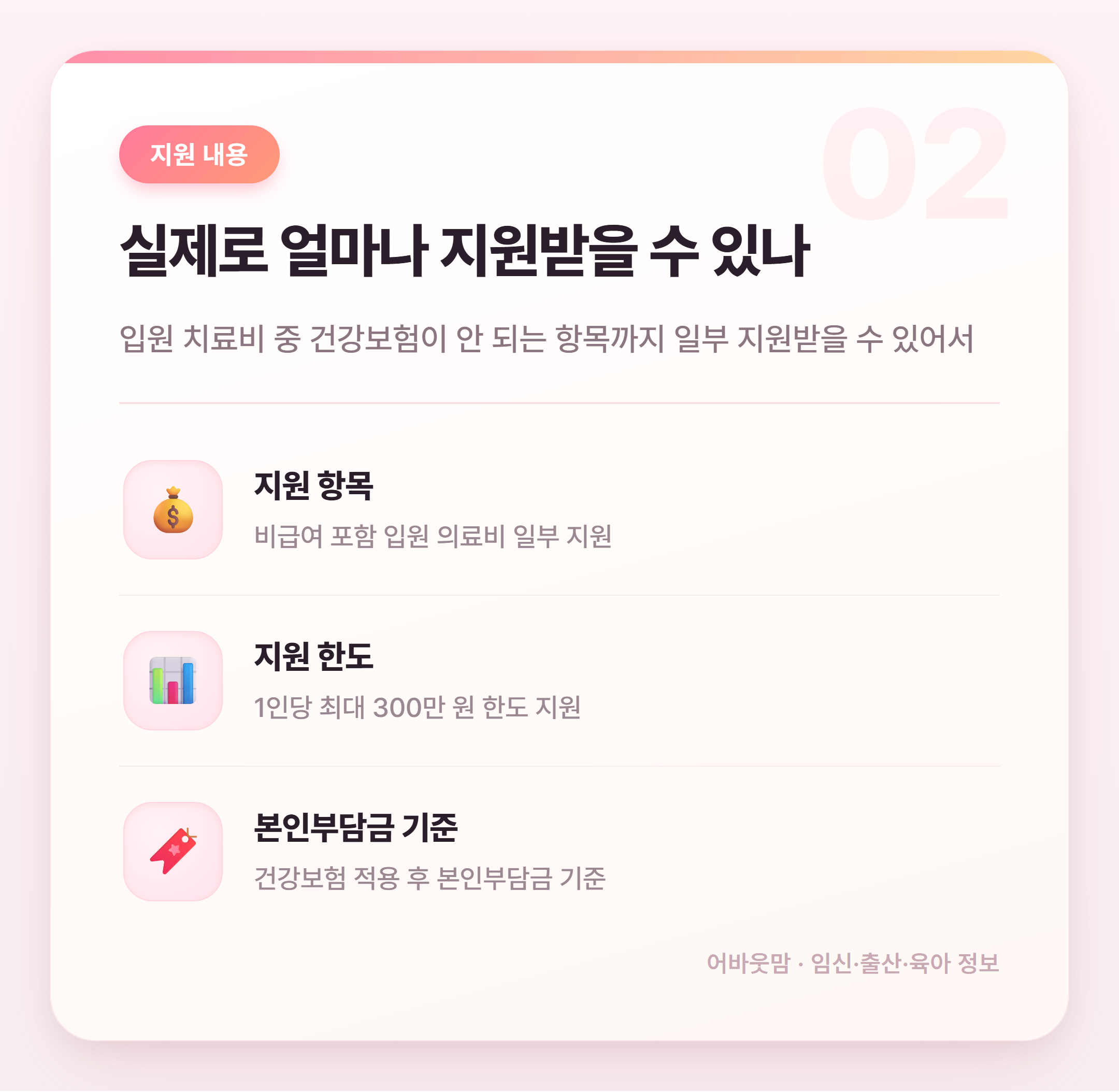 고위험 임산부 의료비 지원 받는 법 정리 설명 카드