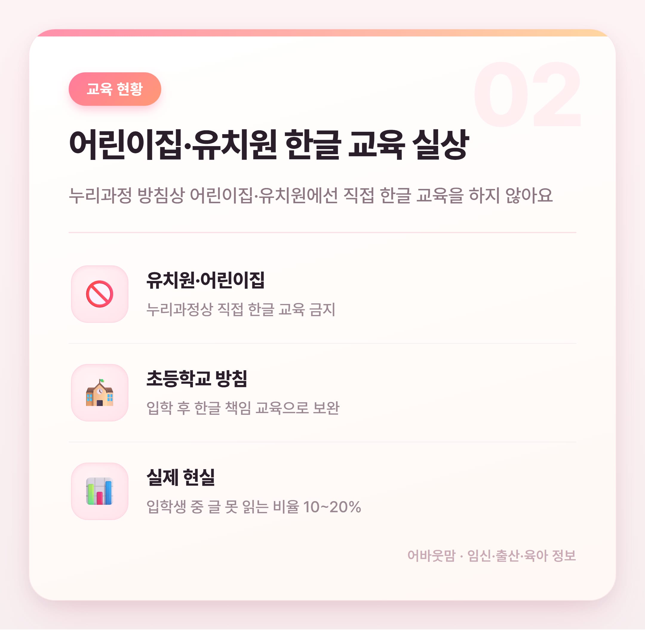 한글 연습 앱 추천 & 시작 시기 총정리 설명 카드
