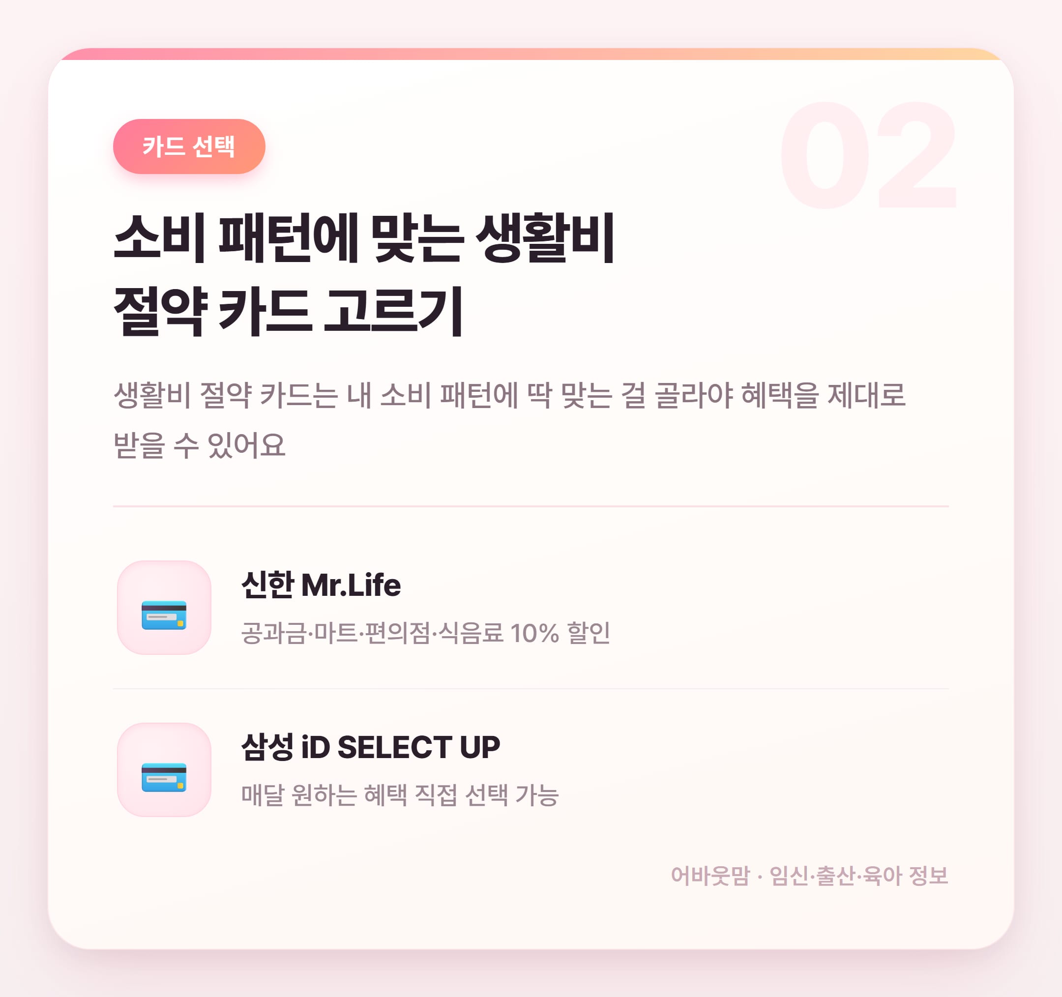 생활비 절약 카드·앱테크·저축법 총정리 설명 카드