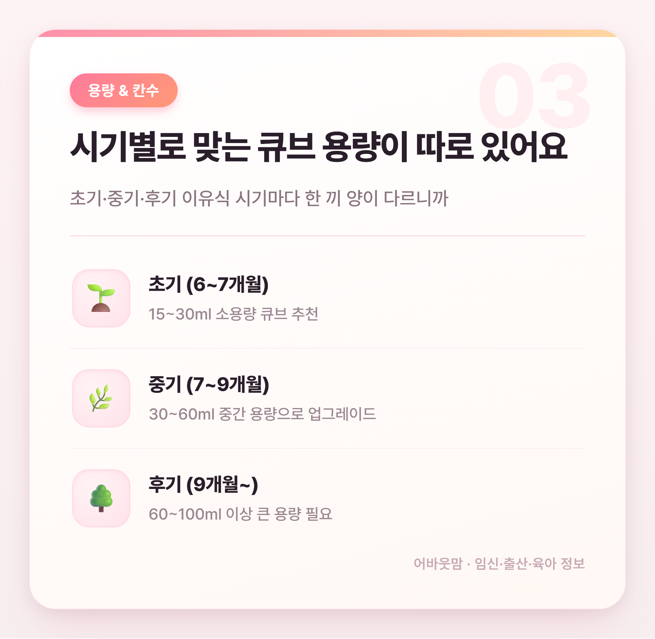 이유식 큐브틀 고르는 법 완전 정리 설명 카드