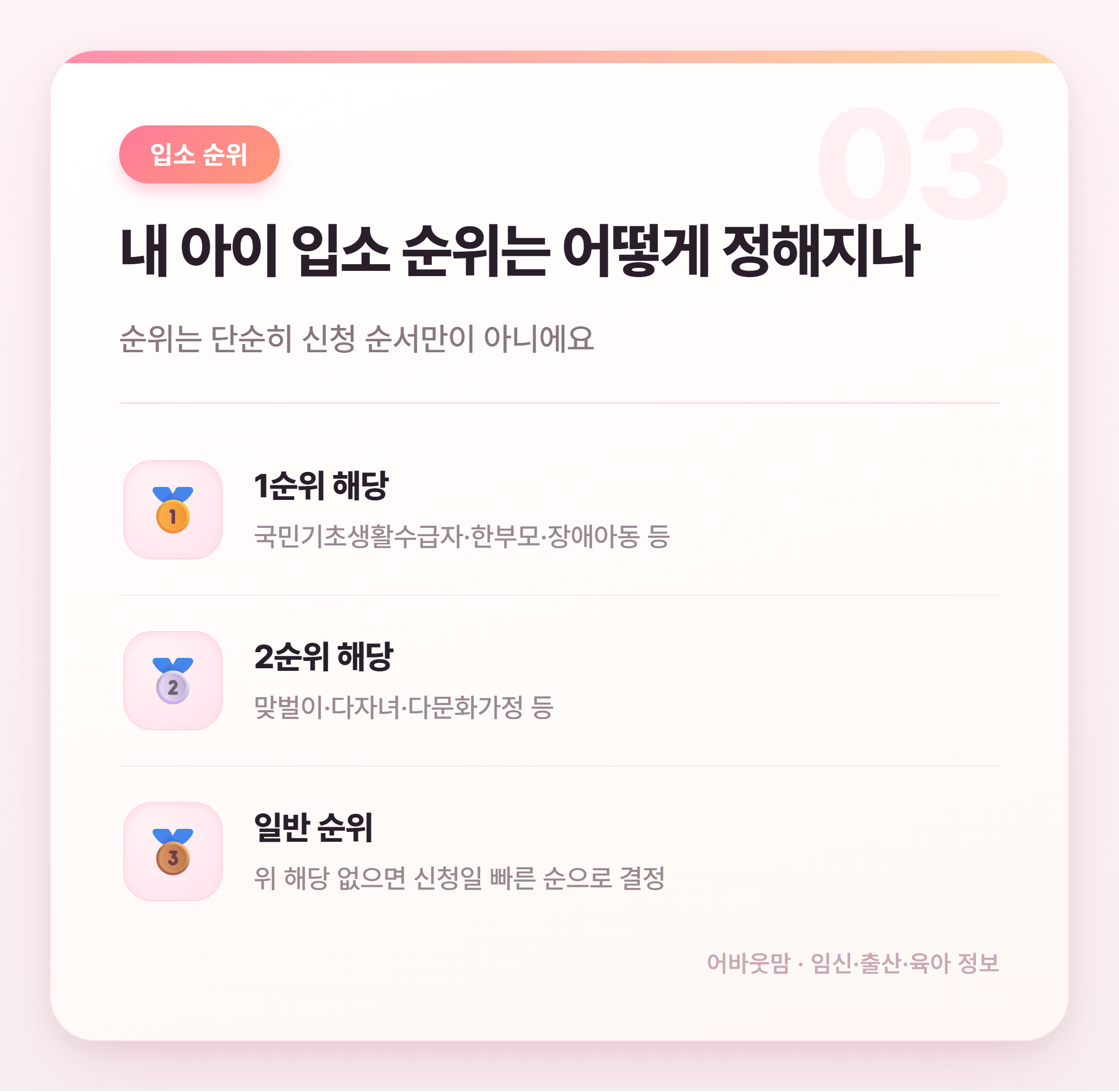 어린이집 대기신청 방법과 순서 총정리 설명 카드