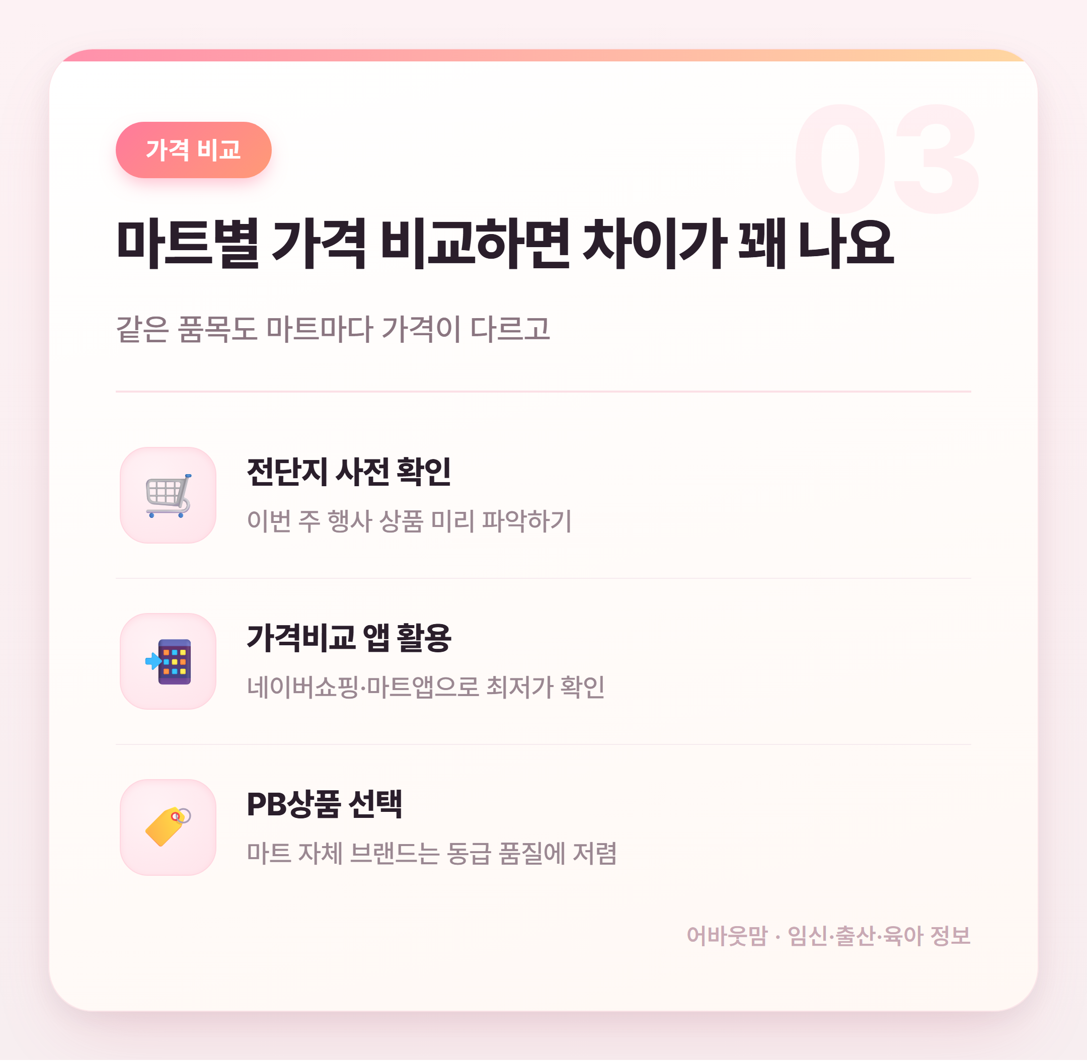 장바구니 물가 절약 장보기 꿀팁 총정리 설명 카드