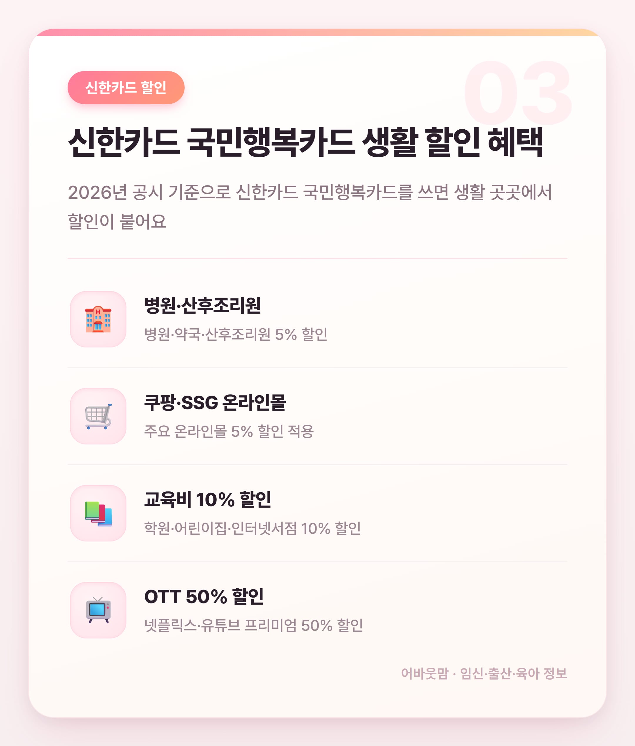 국민행복카드 바우처 신청 신한카드 혜택 정리 설명 카드
