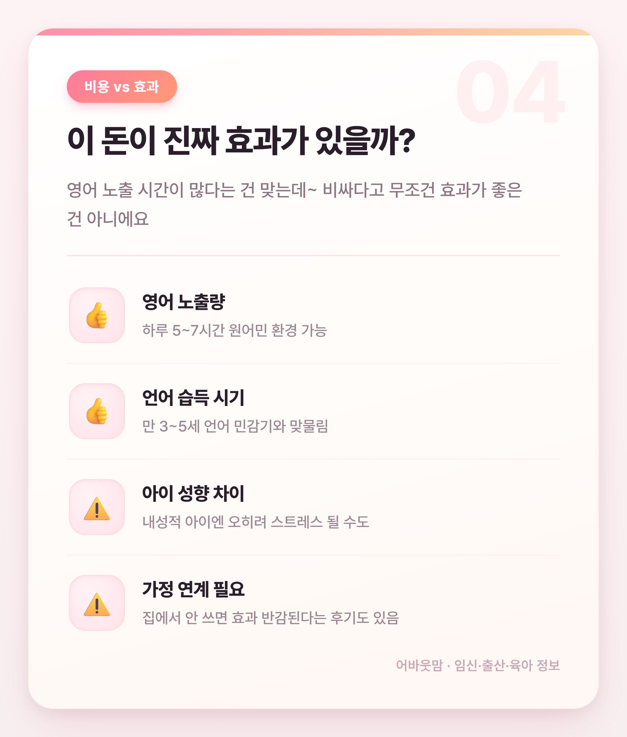 영어유치원 비용 얼마나 들까? 현실 정리 설명 카드