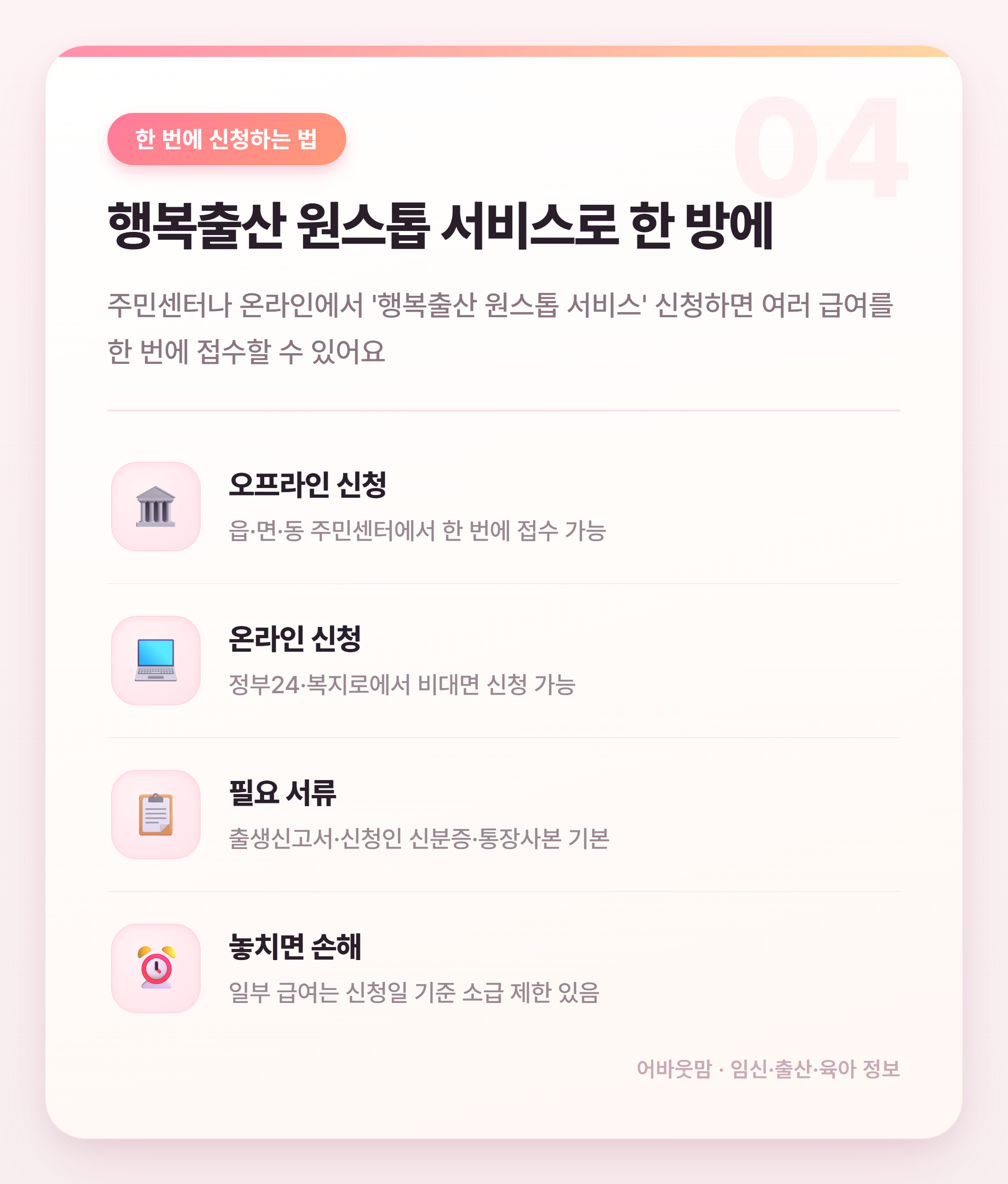 첫만남이용권·부모급여·아동수당 한 번에 정리 설명 카드