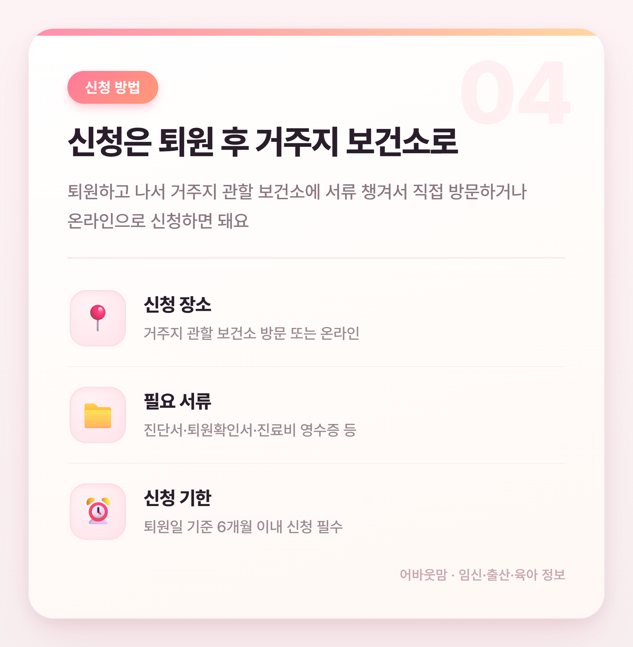 고위험 임산부 의료비 지원 받는 법 정리 설명 카드