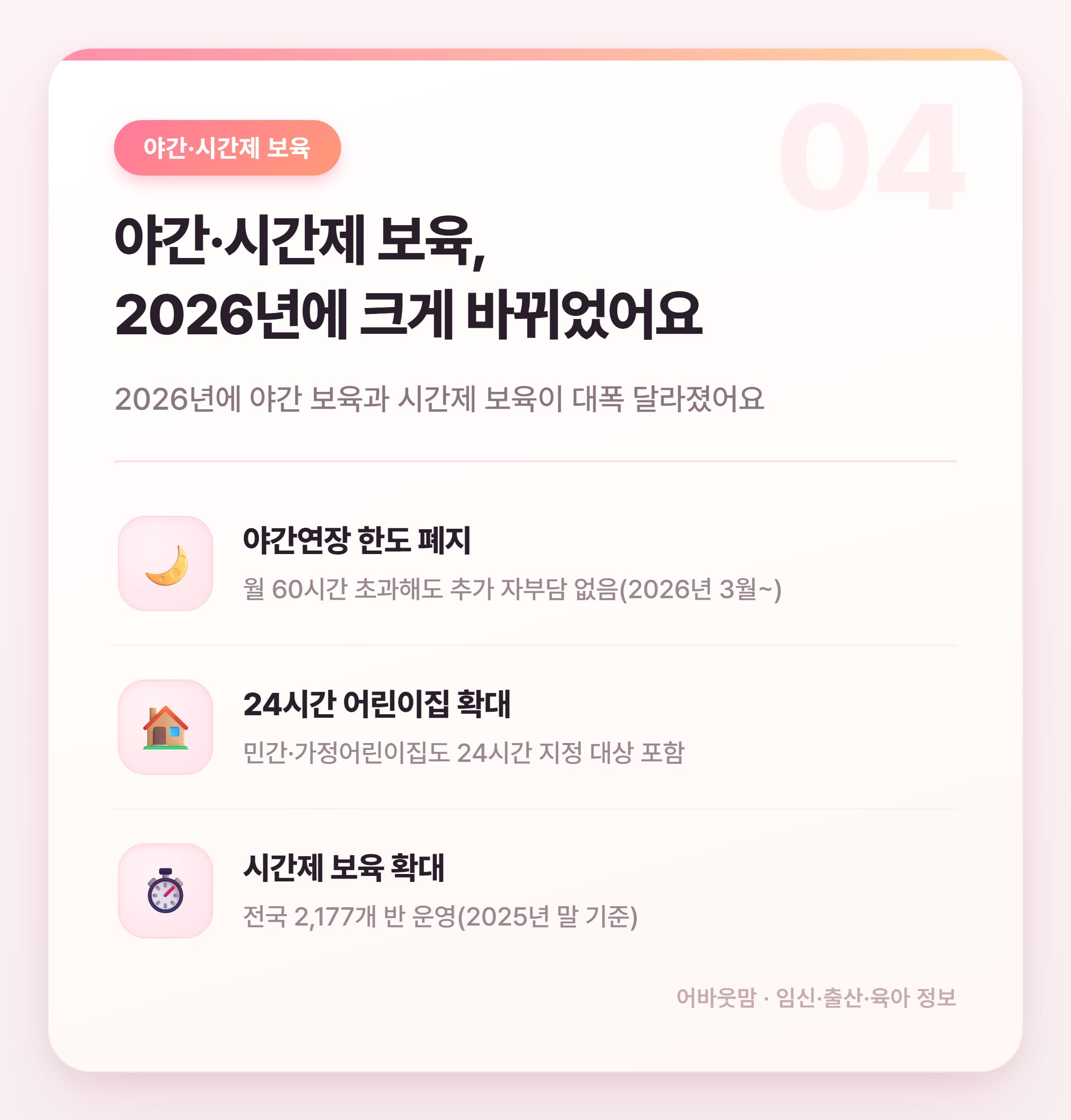 가정어린이집 상담 전 꼭 알아야 할 2026년 최신 정보 설명 카드