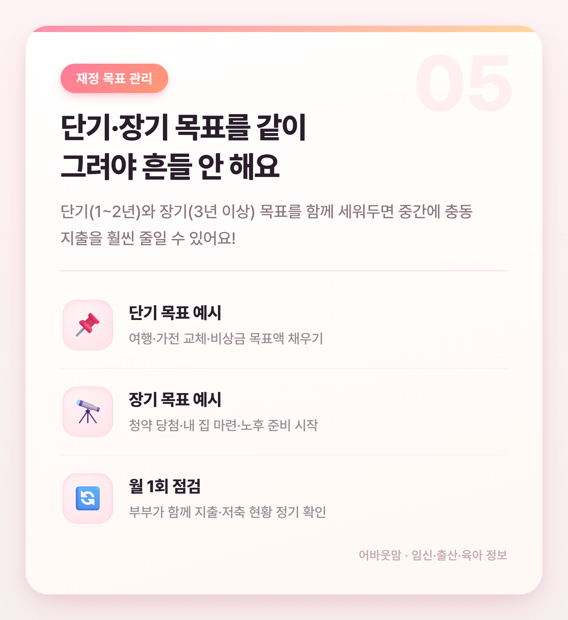 신혼부부 통장쪼개기 어떻게 시작할까 설명 카드