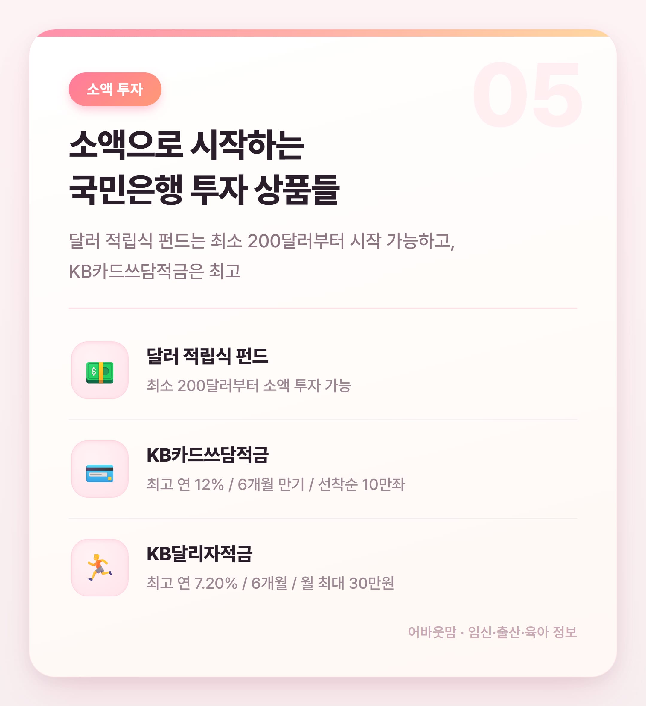 국민은행 파킹통장 추천 모니모 매일이자 통장 정리 설명 카드