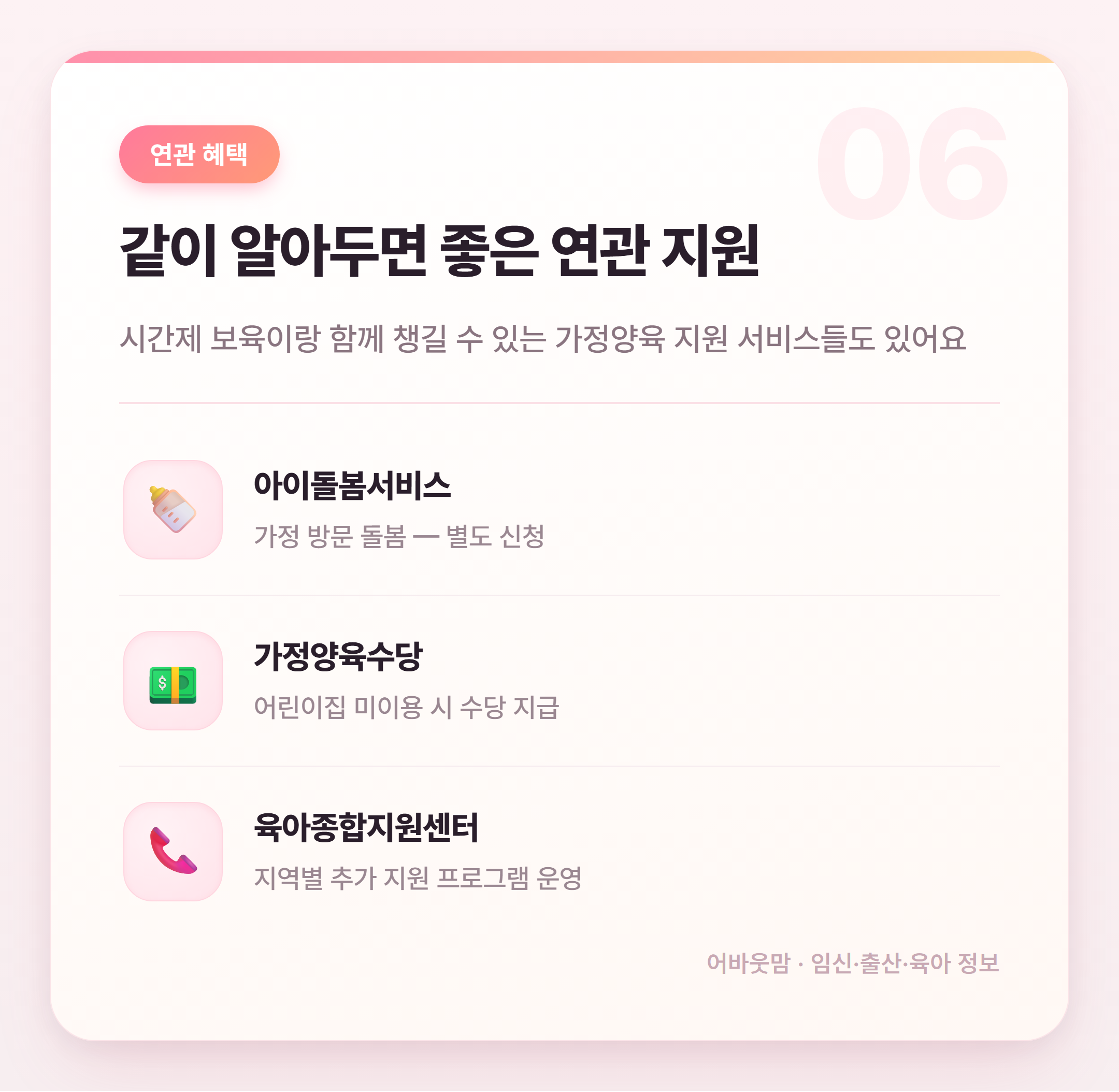 시간제 보육료 지원 대상·금액 총정리 설명 카드