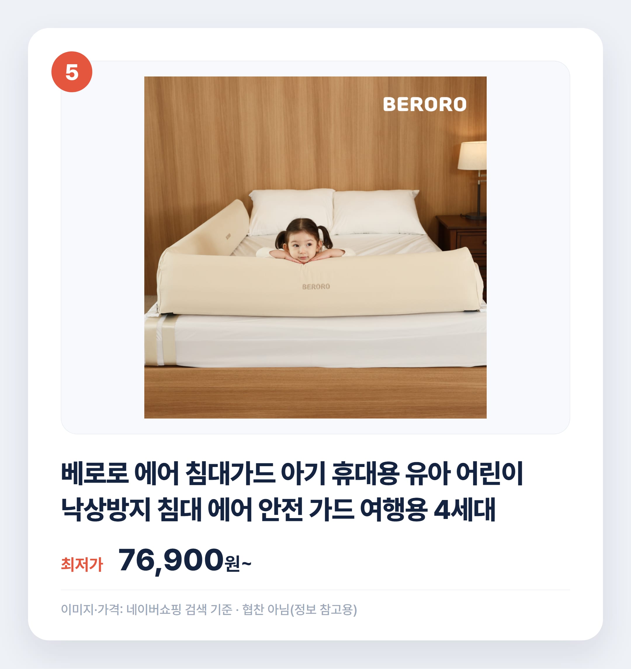 아기 침대가드 인기 상품 비교 2026 설명 카드