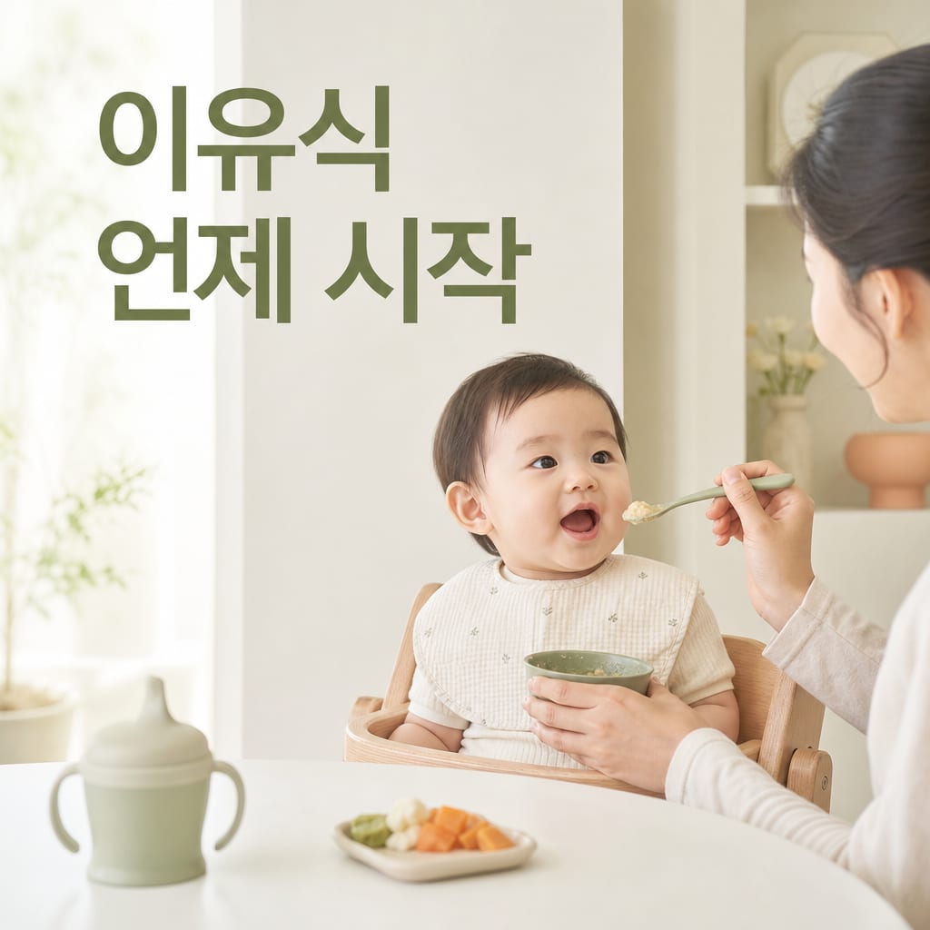 이유식 시작시기, 모유 수유 중이라면? 설명 카드